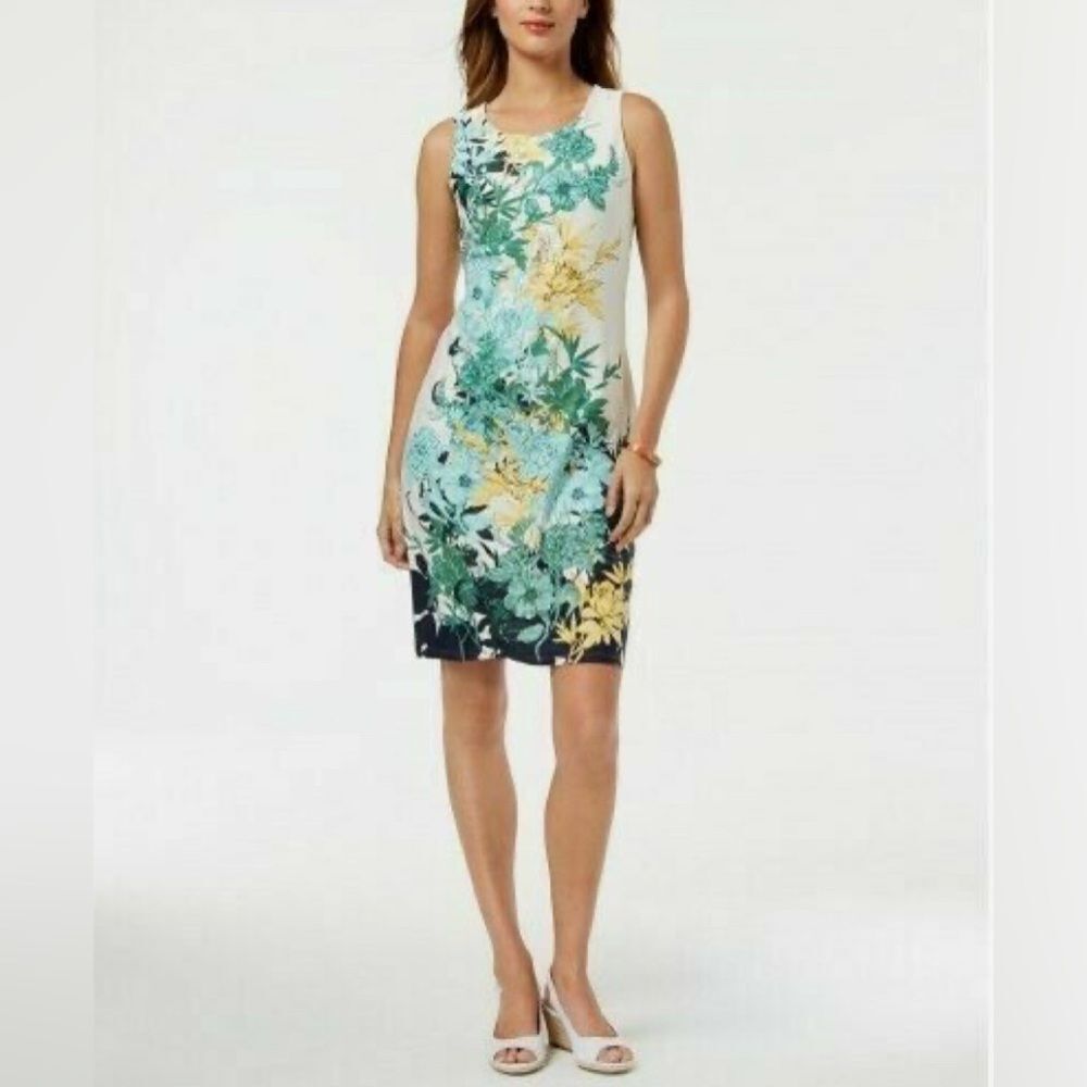 Charter Club white garden sheath dress size small